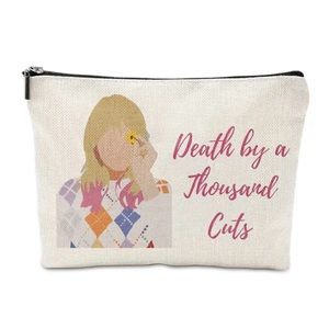 Cosmetic Bag with Zipper & Print of Taylor Swift’s Death by a Thousand Cuts NEW